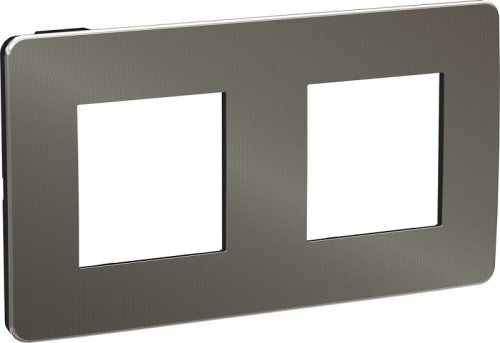 Рамка универсальная Schneider Electric Unica Studio Metal 2-м. никель/антрацит картинка
