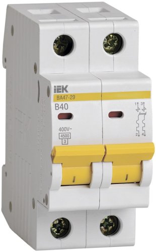 Выключатель автоматический IEK KARAT ВА47-29 2п 40А B 4.5кА картинка