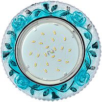 Светильник встраиваемый Ecola Розы H4 LD7071 GX53 220В 20/5Вт Прозрачный/голубой/125х90х35мм картинка 