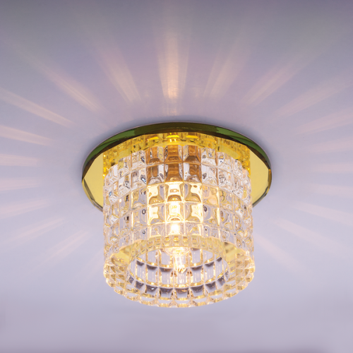 Светильник встраиваемый Италмак Bohemia 220 14 73 G9 60мм/60Вт огран стекло/золото картинка 