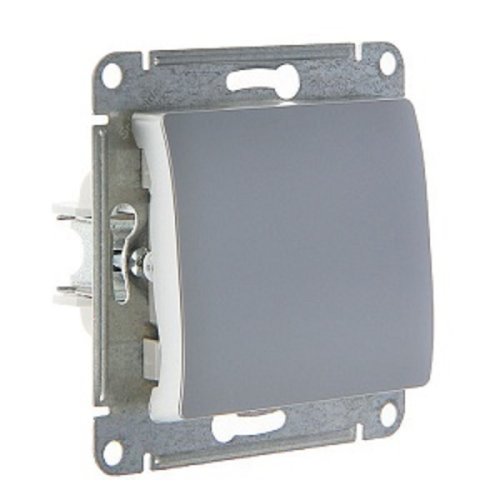 Выключатель без рамки Systeme Electric Glossa 1-кл. алюминий картинка фото 2