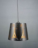 Светильник подвесной (Люстра) Мелодия Света Эйфелева башня 220В E27 Черный/золотой картинка 