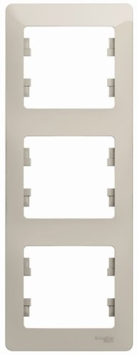 Рамка вертикальная Systeme Electric Glossa 3-м. молочный картинка