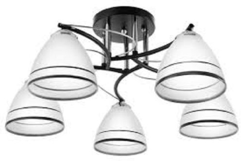 Люстра потолочная пятирожковая 220В Е27 Черный/хром фото Люстра потолочная пятирожковая 220В Е27 Черный/хром картинка