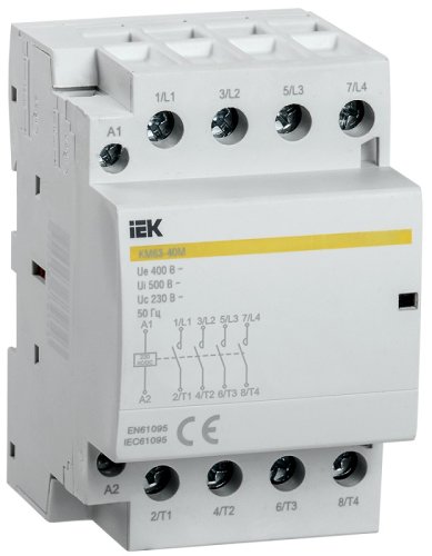 Контактор модульный IEK KARAT КМ63-40М 3п 4НО 63А 230В AC/DC картинка