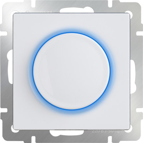 Светорегулятор с подсветкой поворотно-нажимной без рамки Werkel 5-600Вт белый глянцевый фото фото 2 Светорегулятор с подсветкой поворотно-нажимной без рамки Werkel 5-600Вт белый глянцевый картинка фото 2