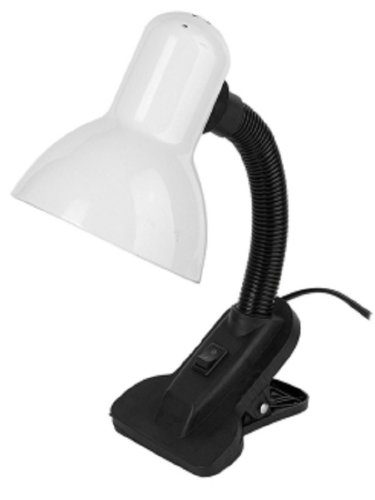 Светильник настольный VKL ЛОН DL-2-60 220В Е27 60Вт Белый/прищепка фото Светильник настольный VKL ЛОН DL-2-60 220В Е27 60Вт Белый/прищепка картинка