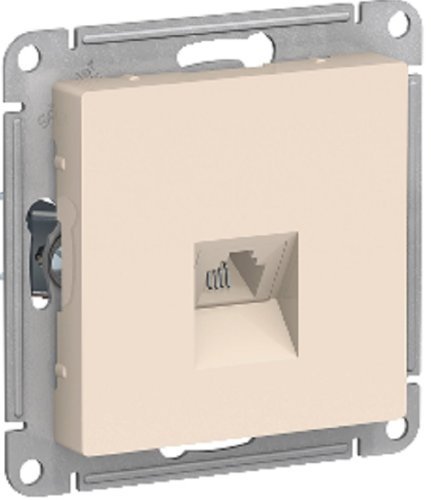 Розетка телефонная без рамки Systeme Electric AtlasDesign 1-м. RJ11 бежевый картинка фото 2