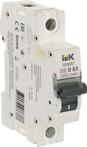 Выключатель автоматический IEK ARMAT M06N 1п 63А D 6кА картинка