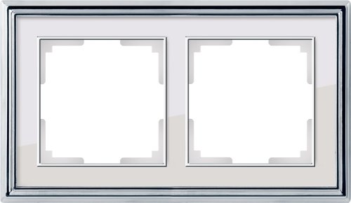 Рамка универсальная Werkel Palacio Classic 2-м. металл хром/белый картинка фото 2