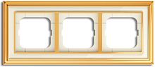 Рамка универсальная ABB Династия 3-м. полированная латунь/стекло белое картинка