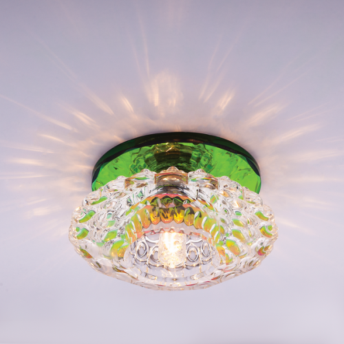 Светильник встраиваемый Италмак Bohemia 220 10 72 G9 65мм/60Вт огран стекло/мультиколор картинка 