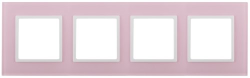 Рамка универсальная Эра Elegance 4-м. стекло розовое/белый фото Рамка универсальная Эра Elegance 4-м. стекло розовое/белый картинка
