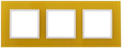 Рамка универсальная Эра Elegance 3-м. стекло желтое/белый фото Рамка универсальная Эра Elegance 3-м. стекло желтое/белый картинка