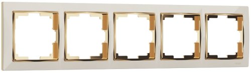 Рамка универсальная Werkel Snabb 5-м. слоновая кость/золото картинка