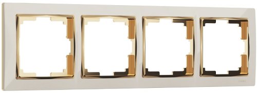 Рамка универсальная Werkel Snabb 4-м. слоновая кость/золото картинка