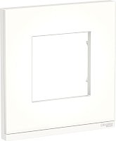 Рамка горизонтальная Schneider Electric Unica Studio Pure 1-м. стекло матовое стекло/белый