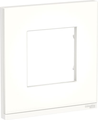 Рамка горизонтальная Schneider Electric Unica Studio Pure 1-м. стекло матовое стекло/белый картинка