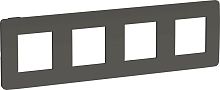 Рамка универсальная Schneider Electric Unica Studio Color 4-м. дымчато-серый/антрацит картинка