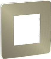 Рамка универсальная Schneider Electric Unica Studio Metal 1-м. бронза/белый