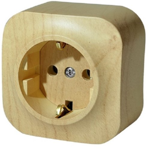 Розетка с заземлением накладная Legrand Quteo 1-м. дерево картинка фото 2