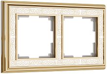 Рамка универсальная Werkel Palacio Gracia 2-м. металл золото/белый картинка