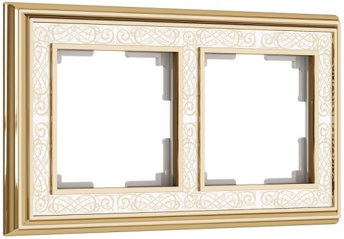 Рамка универсальная Werkel Palacio Gracia 2-м. металл золото/белый фото Рамка универсальная Werkel Palacio Gracia 2-м. металл золото/белый картинка