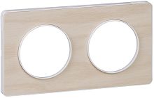 Рамка универсальная Schneider Electric Odace 2-м. дерево бук/белый картинка