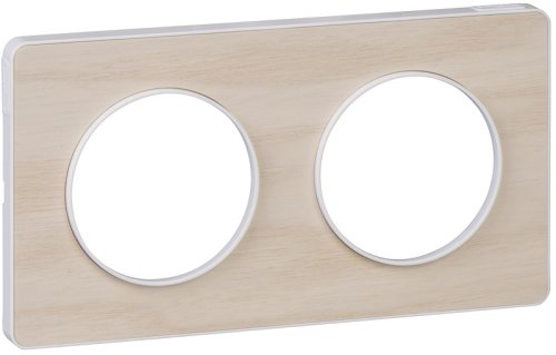 Рамка универсальная Schneider Electric Odace 2-м. дерево бук/белый картинка