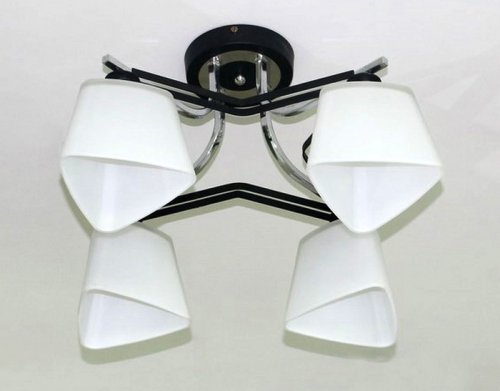 Люстра потолочная четырехрожковая Мелодия Света Звезда Е27 220В Черная/хром картинка 