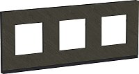 Рамка горизонтальная Schneider Electric Unica Studio Pure 3-м. камень/антрацит