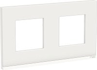 Рамка горизонтальная Schneider Electric Unica Studio Pure 2-м. стекло белое стекло/белый