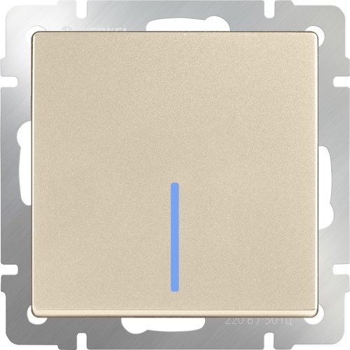 Переключатель с подсветкой без рамки Werkel 1-кл. проходной шампань металик фото фото 2 Переключатель с подсветкой без рамки Werkel 1-кл. проходной шампань металик картинка фото 2