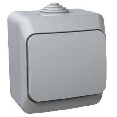 Выключатель накладной Systeme Electric Этюд 1-кл. IP44 серый картинка фото 2