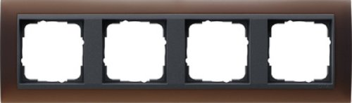Рамка универсальная Gira Event Opaque 4-м. коричневый матовый/антрацит картинка