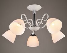 Люстра потолочная пятирожковая Мелодия Света  E27 Белый/хром картинка 