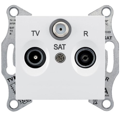 Розетка TV+R+SAT Оконечная без рамки Schneider Electric Sedna 1-м. белый картинка фото 2