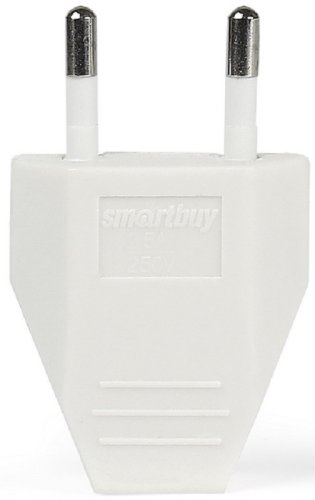 Вилка электрическая без заземления прямая Smartbuy 2,5А белый картинка 