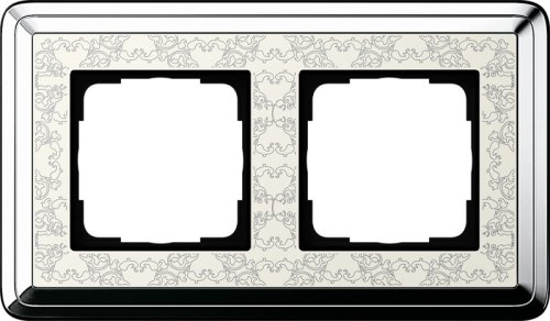 Рамка универсальная Gira ClassiX Art 2-м. хром/кремовый картинка