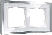 Рамка универсальная Werkel Baguette 2-м. металл белый/серебро картинка