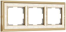 Рамка универсальная Werkel Palacio Gracia 3-м. металл золото/белый картинка
