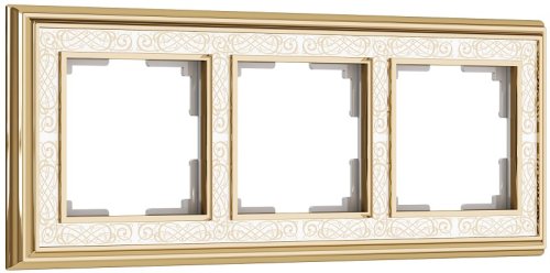 Рамка универсальная Werkel Palacio Gracia 3-м. металл золото/белый картинка