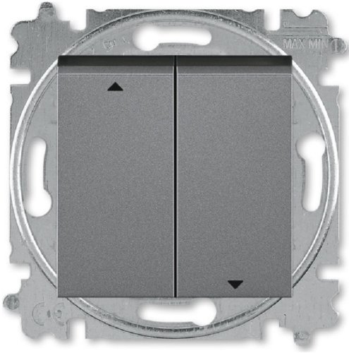 Выключатель жалюзи без фиксации без рамки ABB EPJ Levit 2-кл. сталь/белый фото Выключатель жалюзи без фиксации без рамки ABB EPJ Levit 2-кл. сталь/белый картинка