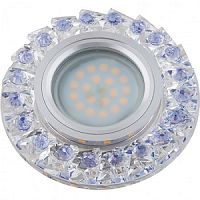 Светильник встраиваемый Fametto/Luciole DLS-L120 GU5.3 CHROME/CLEAR+PURPLE 70мм/35Вт+1Вт картинка 