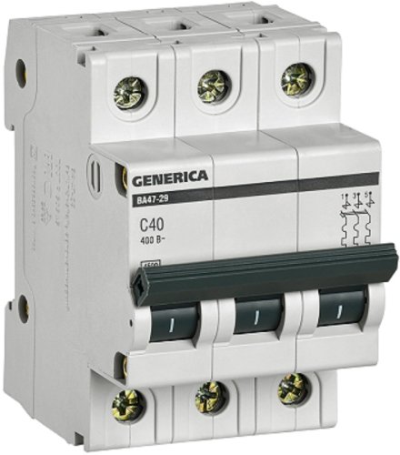 Выключатель автоматический IEK GENERICA ВА47-29 3п 40А C 4,5кА картинка