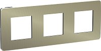 Рамка универсальная Schneider Electric Unica Studio Metal 3-м. бронза/антрацит