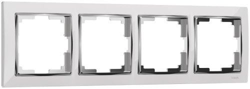 Рамка универсальная Werkel Snabb 4-м. белый/хром фото Рамка универсальная Werkel Snabb 4-м. белый/хром картинка