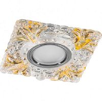 Светильник встраиваемый Feron CD920 12/220В MR16 GU5.3 50/3Вт IP20 Квадрат/Прозрачный/Желтый картинка 
