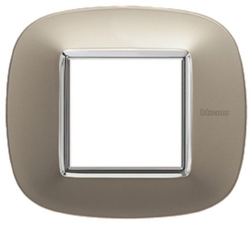 Рамка эллипс Legrand BTicino Аxial Axolute 2 мод Светлый титан  картинка фото 2