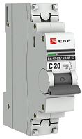 Выключатель автоматический EKF PROxima ВА47-63 1п 20А C 6кА картинка